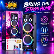 AudioMatrix™ CBW1212 — Signature Dual 12-Inch Wireless Sound System