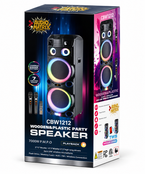 AudioMatrix™ CBW1212 — Signature Dual 12-Inch Wireless Sound System