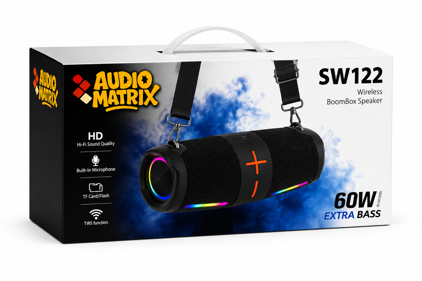 AudioMatrix 60W BoomBox Speaker Bluetooth