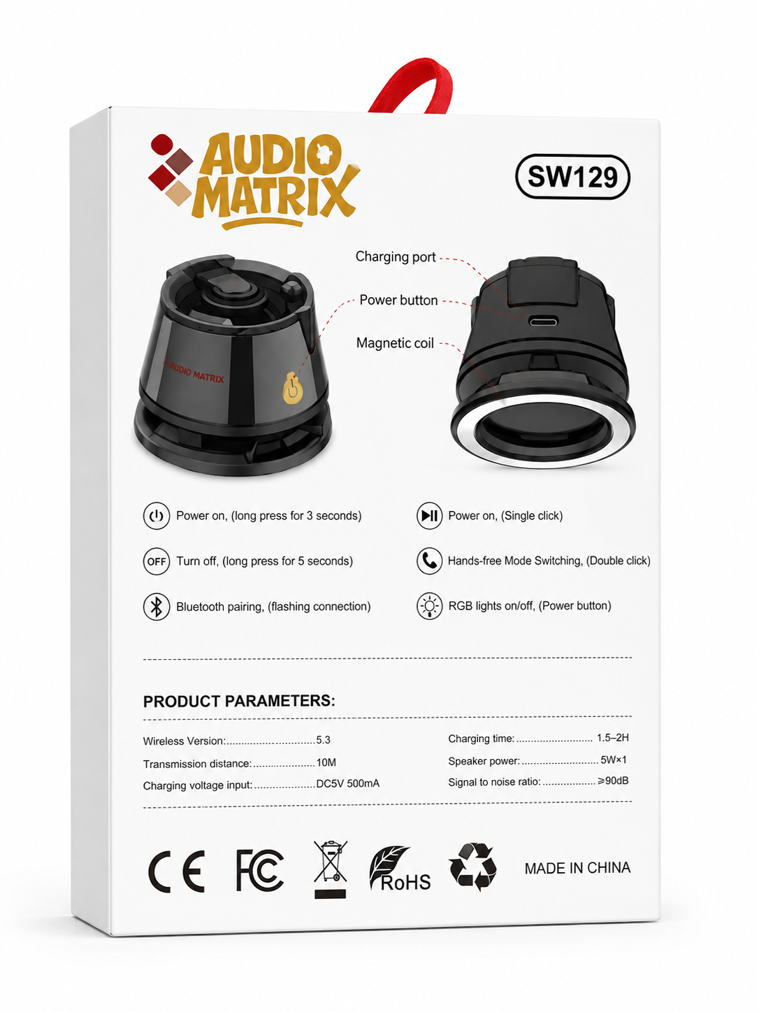 MobileMatrix Wireless Magnetic Speaker 5W