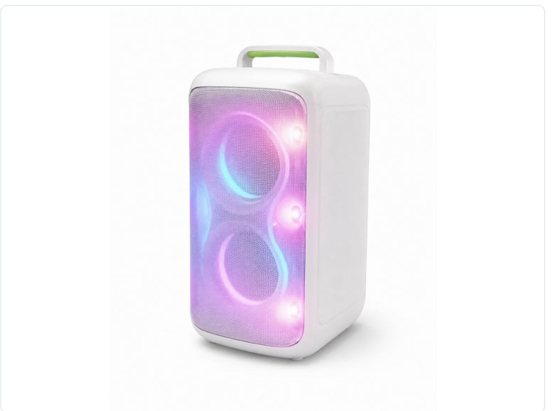 SW183 White Double 6.5 Inch Two-Way Party Speaker  with UHF Microphone