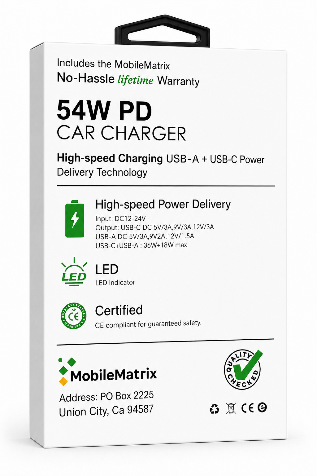 Car Charger C Port 36W Black