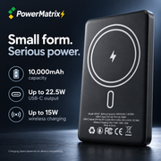 PowerMatrix™ 10,000mAh Magnetic Wireless Power Bank — 22.5W USB-C Fast Charging & 15W Wireless Charging