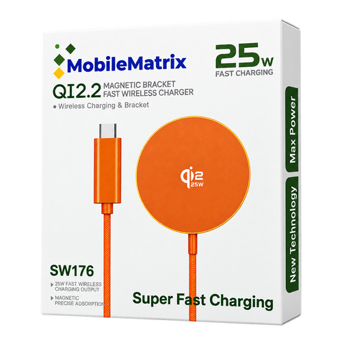 MobileMatrix™ SW176 25W Magnetic Wireless Charger with Folding Stand  Orange