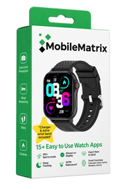 MobileMatrix™ AMOLED Smartwatch — 2.13″ Display, Bluetooth Calling, Black & Two Bands