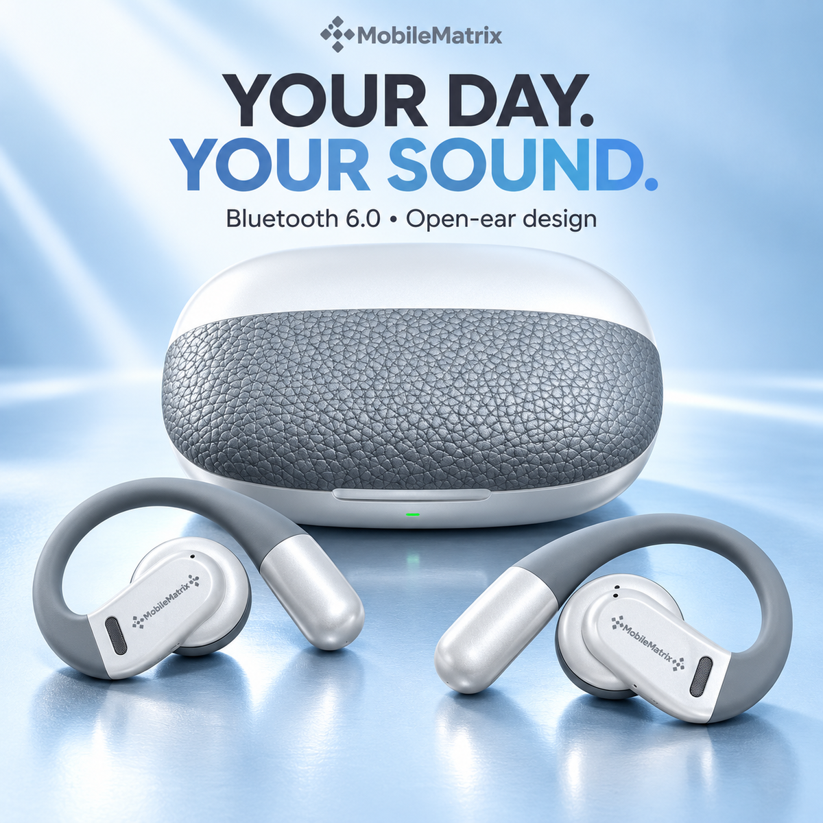 MobileMatrix™ OWS790 Open-Ear Wireless Earbuds with 16.2mm Drivers, ENC and 1000mAh Charging Case