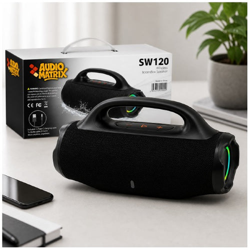 AudioMatrix 120W BoomBox Speaker Bluetooth