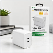 MobileMatrix SW140 35W Dual USB-C PD Wall Charger
