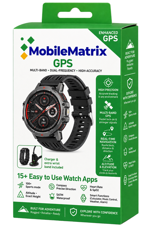 MobileMatrix™ SW145 GPS Bluetooth Calling Smartwatch