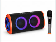 Dual 5 Inch Portable Speaker with MV6 Wireless Microphone - Orange/Red