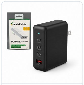 100W Dual USB-C + USB-A Wall Charge