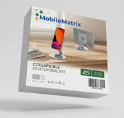 MobileMatrix™ SW178 Collapsible Desktop Bracket with 360° Rotation and Foldable Design — Silver