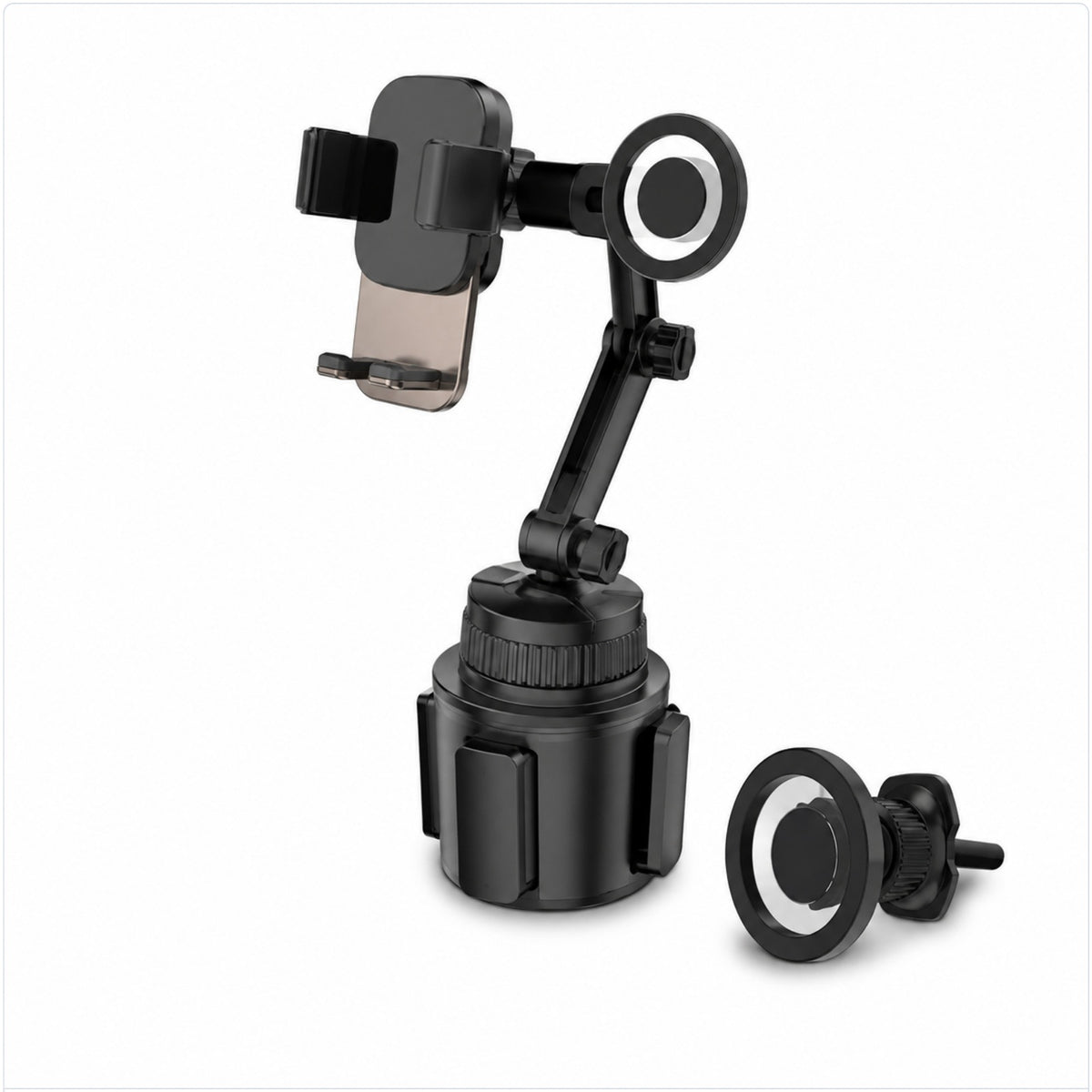 MobileMatrix Dual-Head Cup Holder & Air Vent Magnetic Phone Mount