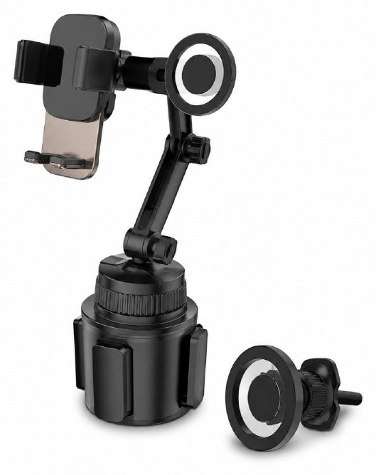 MobileMatrix Dual-Head Cup Holder & Air Vent Magnetic Phone Mount