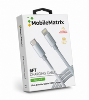 Type C-Lightning cable 6FT Charging + Data White