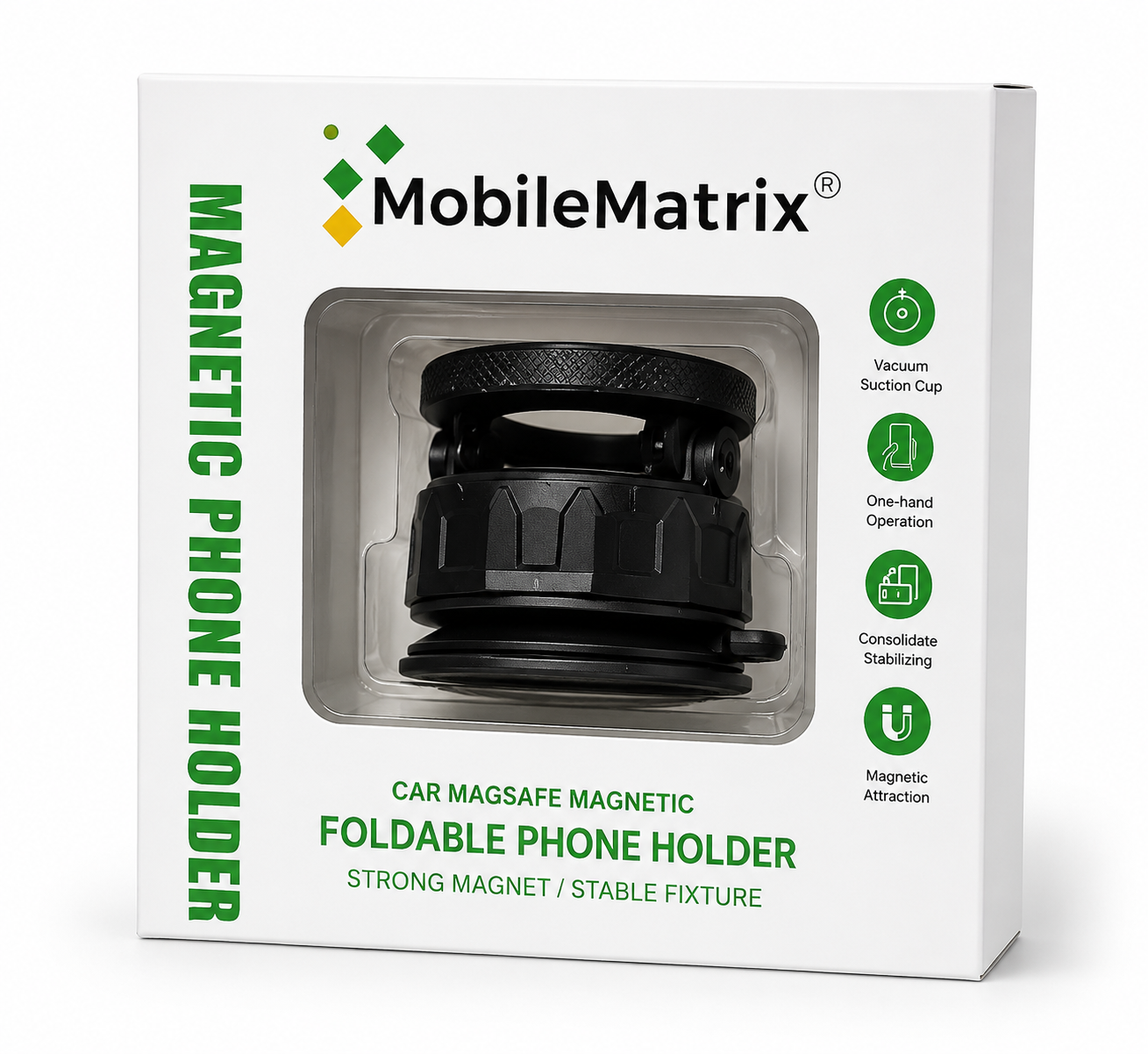 MobileMatrix Fold Magsafe Magnetic Cell Phone Holder - Black