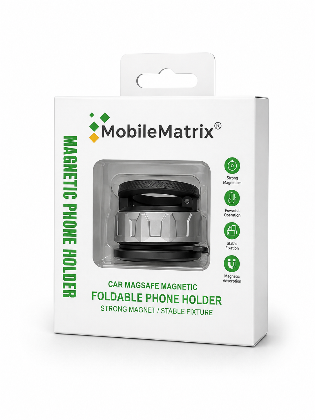 MobileMatrix Fold Magsafe Magnetic Cell Phone Holder - Silver