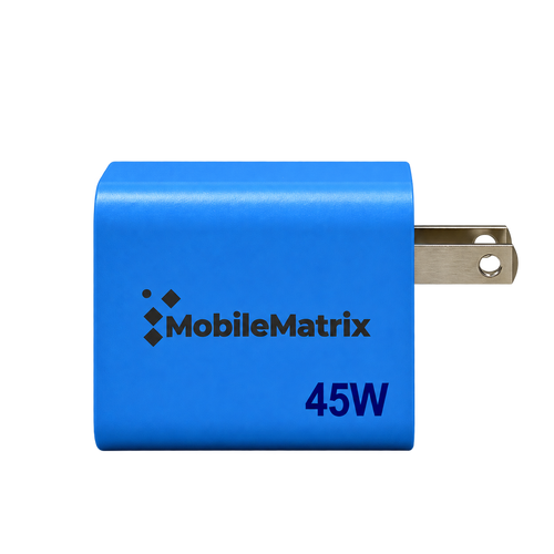 MobileMatrix™ SW173 45W Dual USB-C GaN PD Wall Charger — Blue