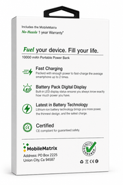 Power Bank 10000 mAH White