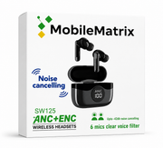 MobileMatrix TWS Bluetooth Black ANC + ENC Noice Cancelation