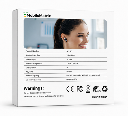MobileMatrix TWS Bluetooth Black ANC + ENC Noice Cancelation